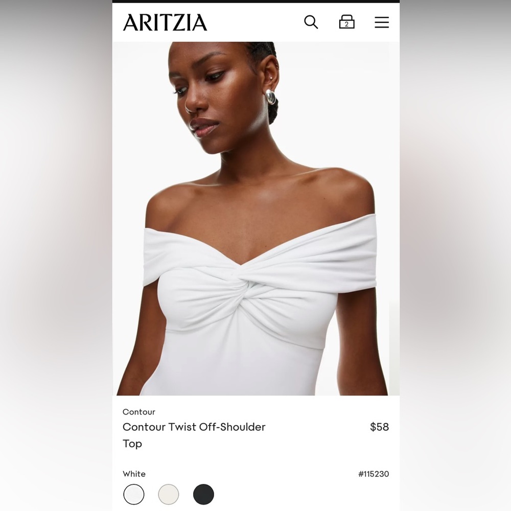 Aritzia Contour Twist Off-Shoulder Top